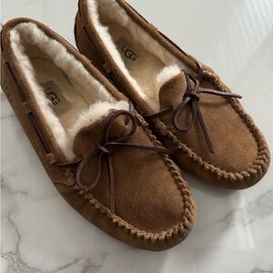 UGG Tan Suede Moccasin with Cream Lining